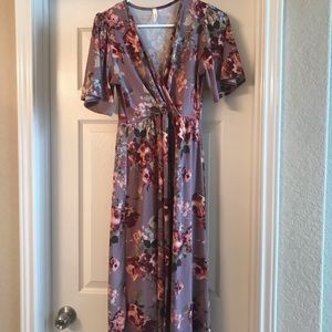 Lavender floral midi dress